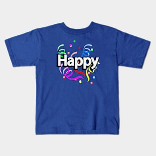 Happy typographic logo design Kids T-Shirt